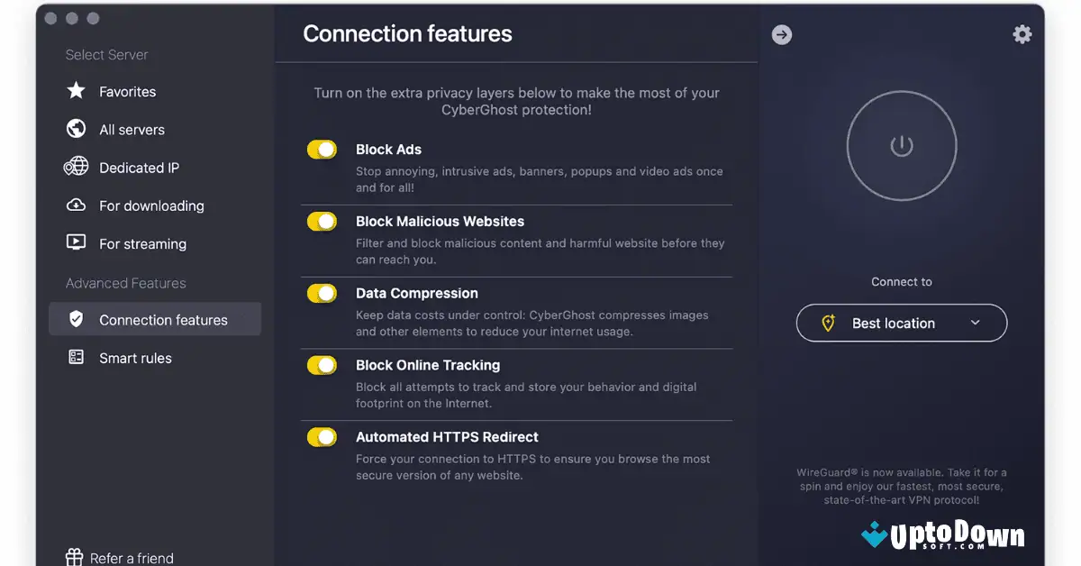 تحميل برنامج CyberGhost لنظام التشغيل Mac (أحدث إصدار لعام 2026) screenshot 3