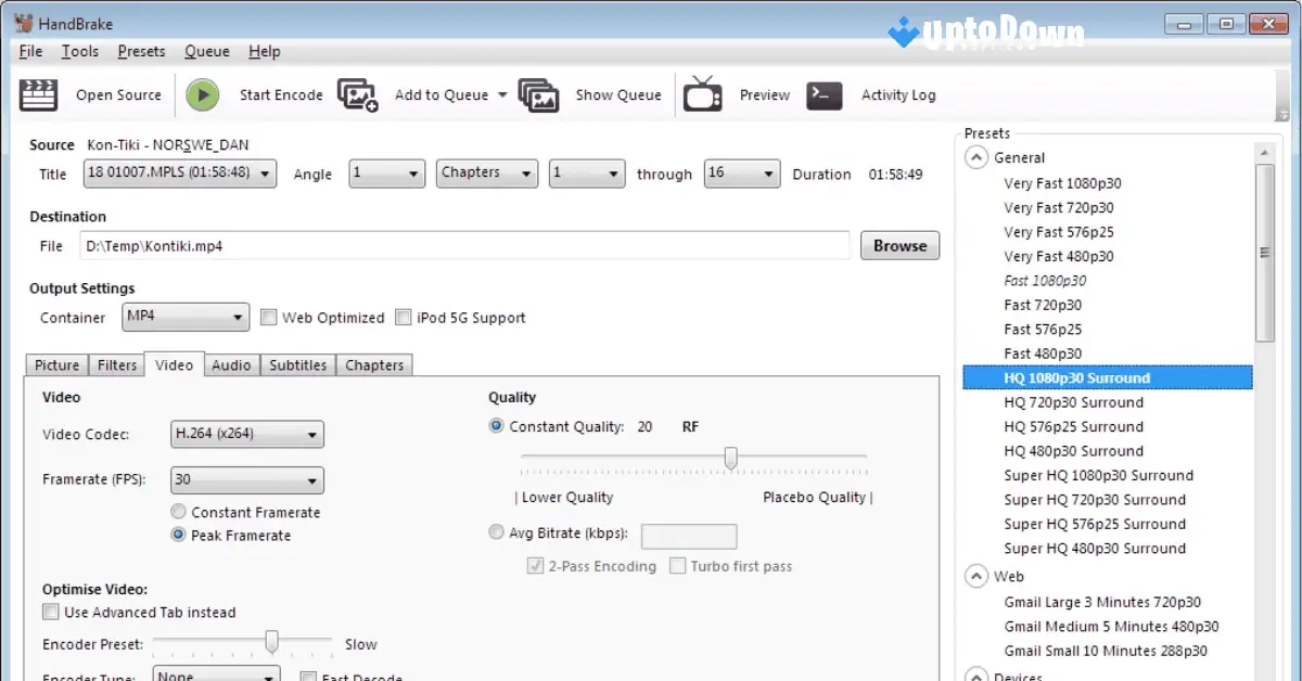 تحميل برنامج HandBrake من موقع Uptodown (أحدث إصدار لعام 2026) screenshot 2