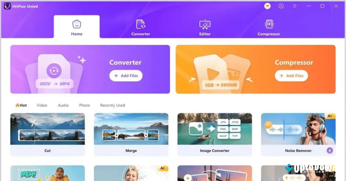 تحميل برنامج HitPaw Univd Video Converter (أحدث إصدار لعام 2026) screenshot 1