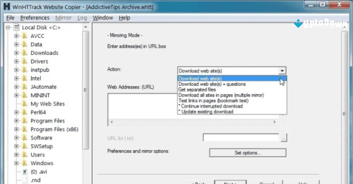 تنزيل برنامج HTTrack لنسخ المواقع الإلكترونية (أحدث إصدار لعام 2026) screenshot 2