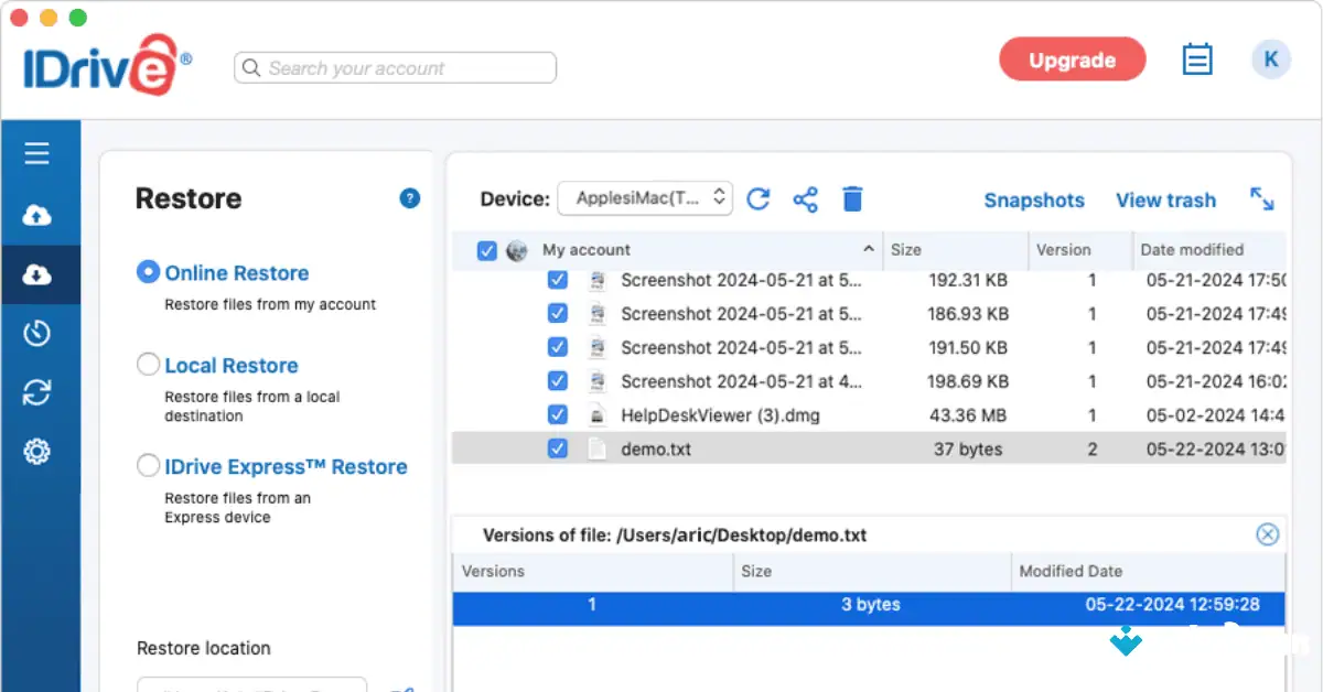 تنزيل برنامج iDrive لنظام التشغيل Mac من Uptodown 2026 screenshot 1