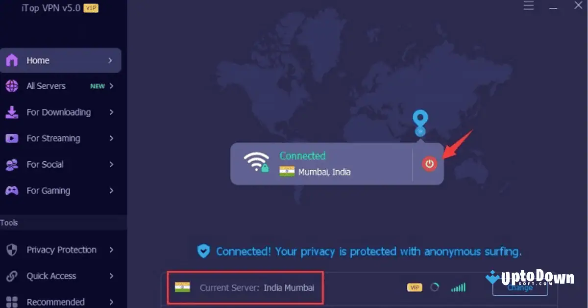 برنامج VPN هندي للكمبيوتر الشخصي، تحميل مجاني من Uptodown 2026 screenshot 1
