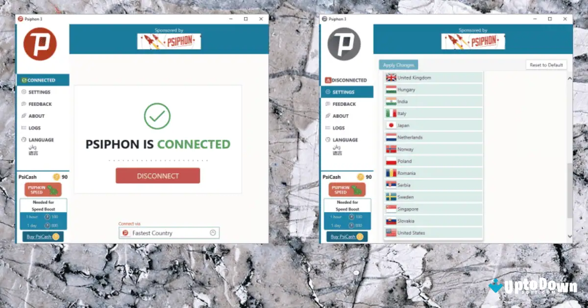 قم بتنزيل برنامج Psiphon (أحدث إصدار لعام 2026) لنظام التشغيل ويندوز 11/10 screenshot 2