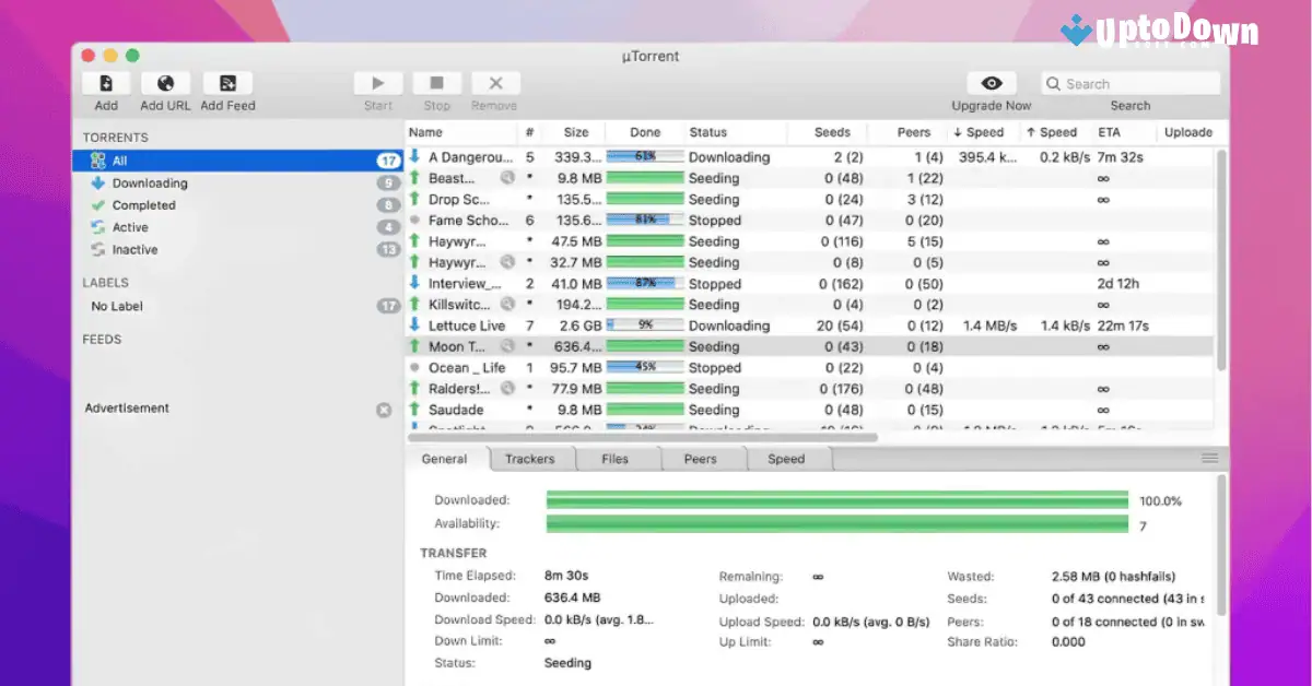 تحميل برنامج uTorrent لنظام التشغيل Mac من موقع Uptodown (أحدث إصدار لعام 2026) screenshot 2