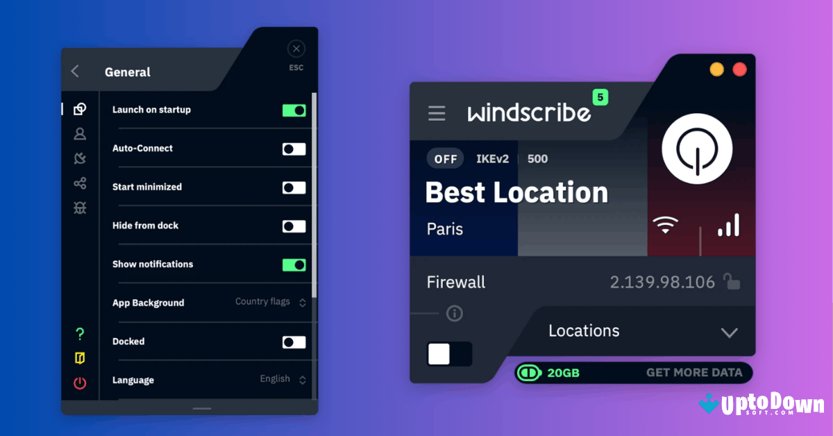 برنامج Windscribe VPN لنظام التشغيل Mac Uptodown 2026 screenshot 2
